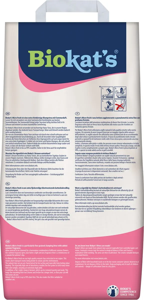 Biokat's Micro Fresh Kattenbakvulling 14L - Klontvormend - Zomergeur