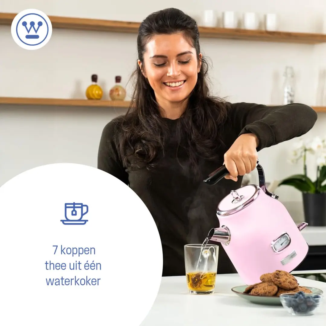 Westinghouse Retro Waterkoker WKWKH148PK 1,7L - 2200W - Roze