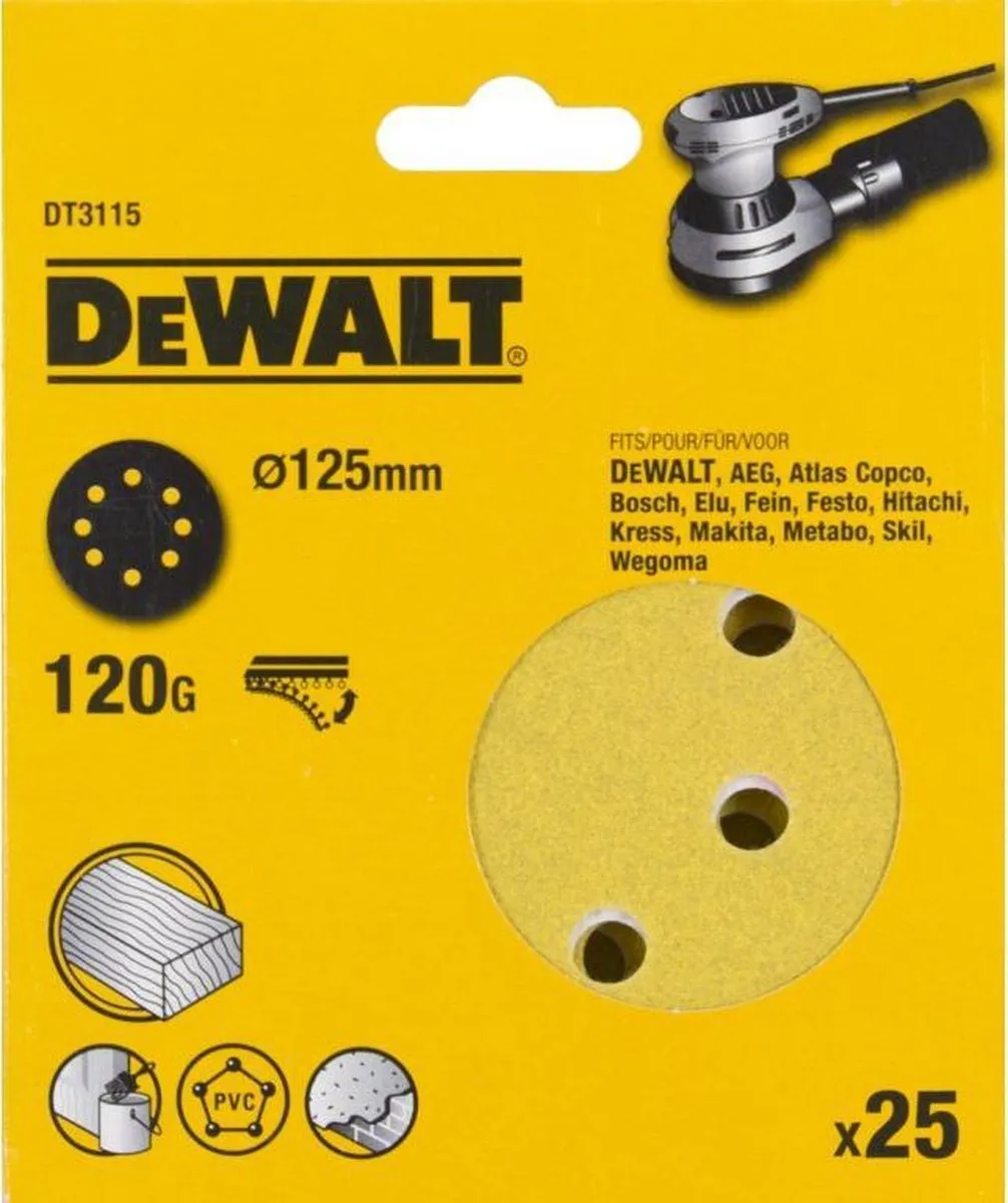 DeWalt DT3115 P120 Schuurschijf 125mm