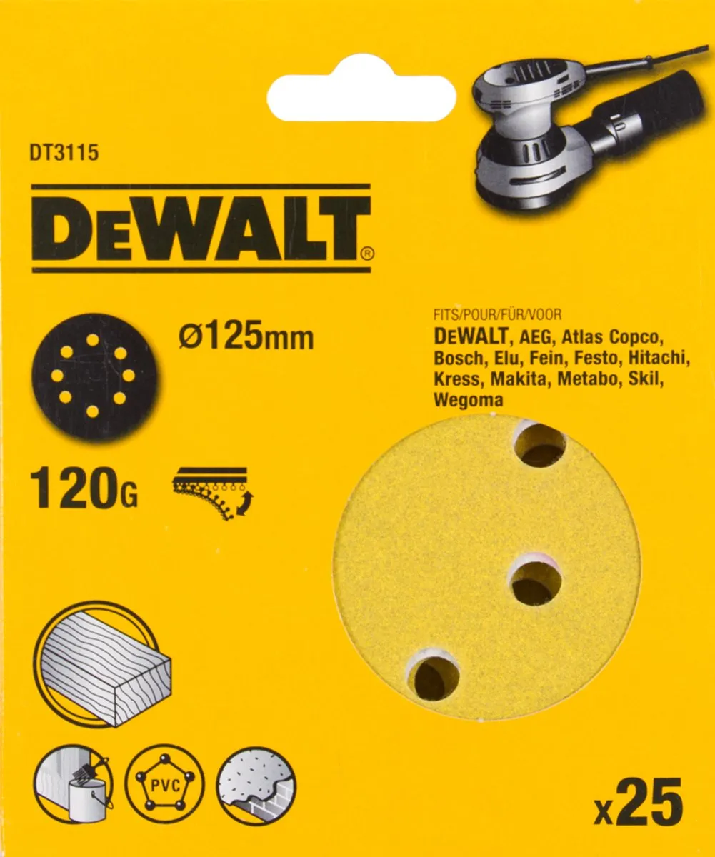 DeWalt DT3115 P120 Schuurschijf 125mm