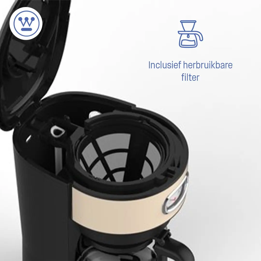 Westinghouse Retro Filterkoffiezetapparaat WKCMR621 10 Koppen - 1,25L