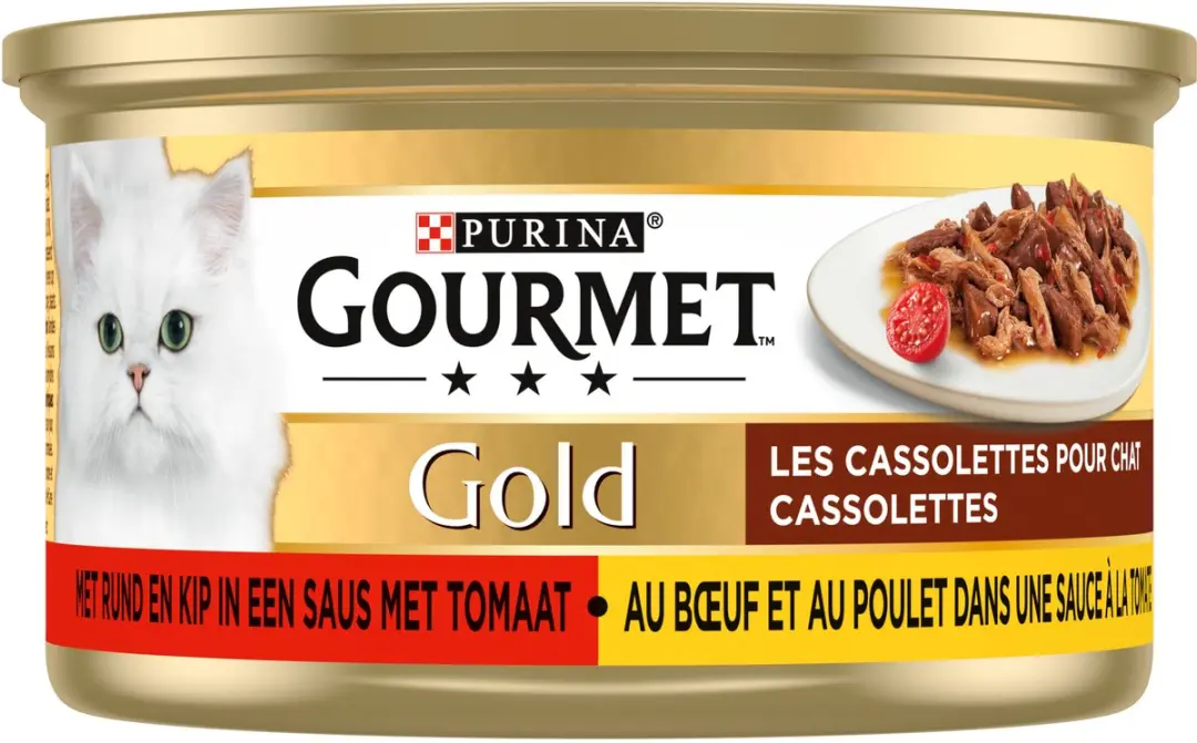 Gourmet Gold Cassolettes Natvoer Rund & Kip - 24x85g