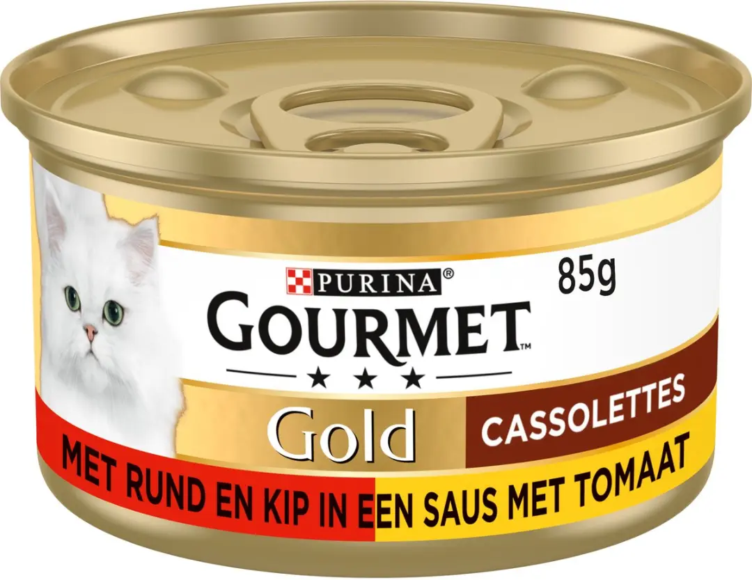 Gourmet Gold Cassolettes Natvoer Rund & Kip - 24x85g
