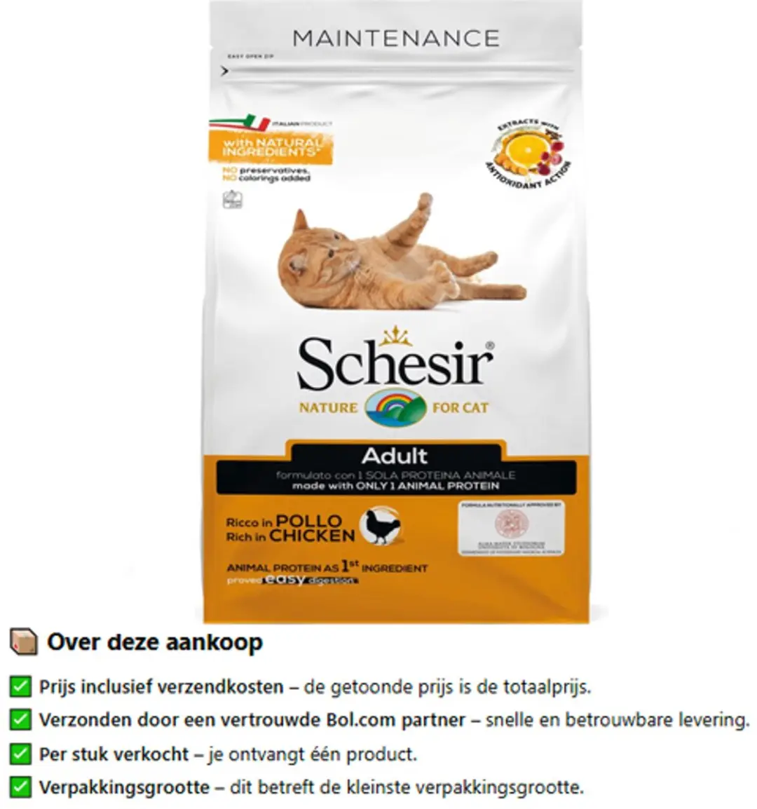 Schesir Adult Kip Maintenance Kattenvoer 400g