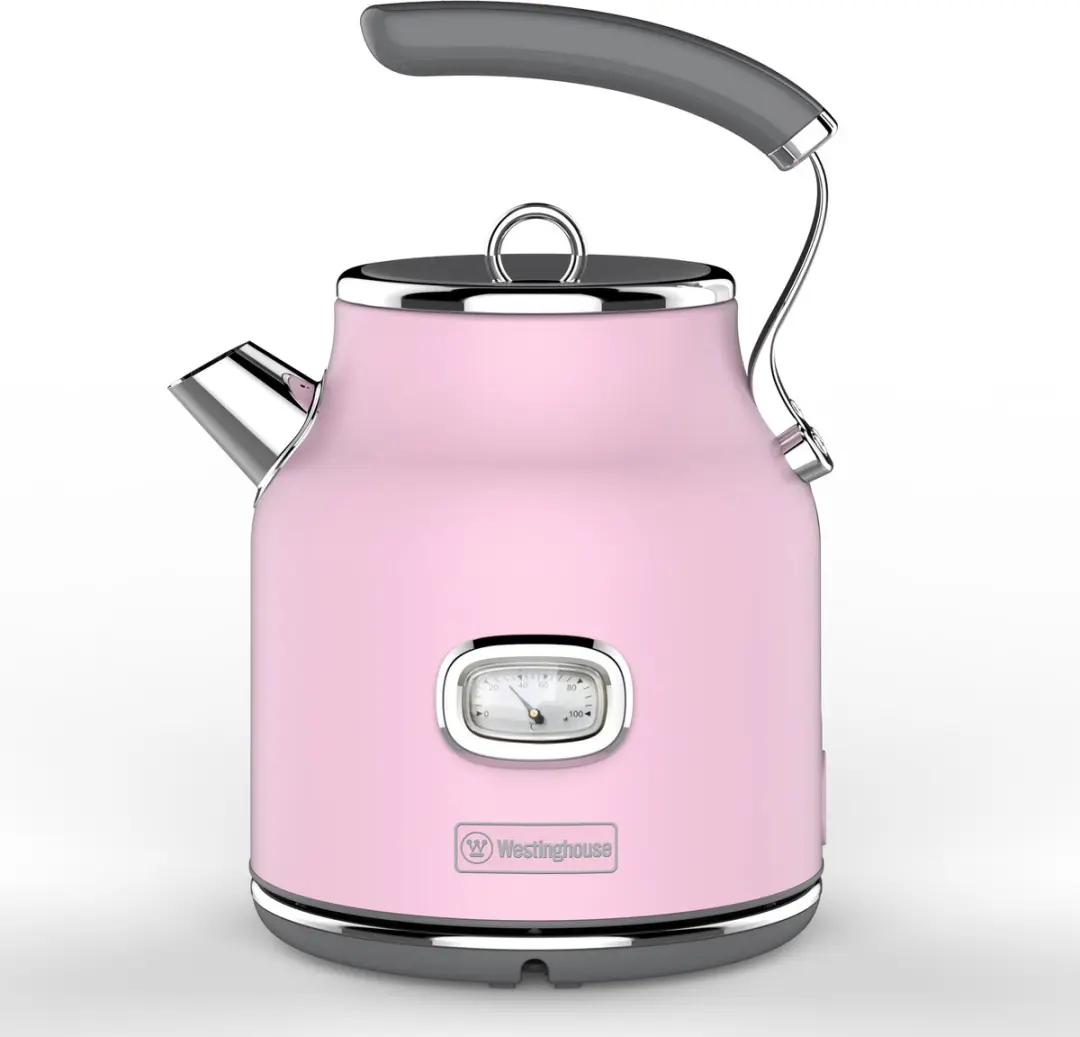 Westinghouse Retro Waterkoker 1,7L + Broodrooster 2 Sneden - Roze