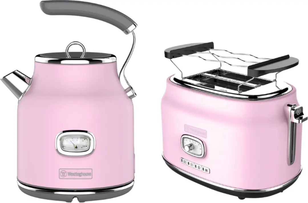 Westinghouse Retro Waterkoker 1,7L + Broodrooster 2 Sneden