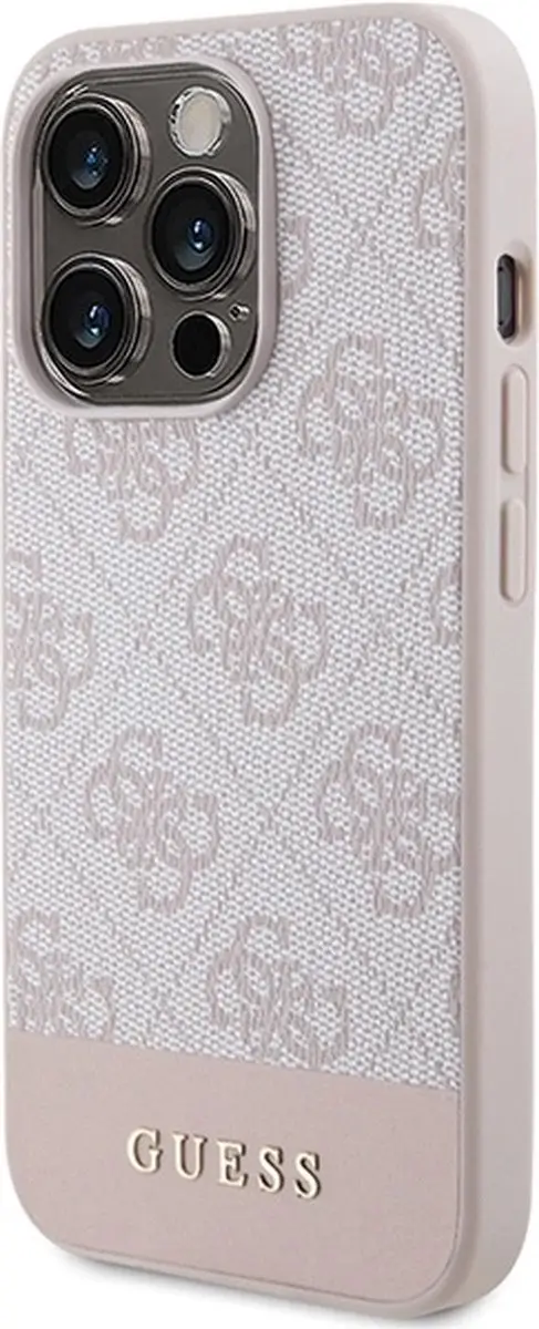 GUESS 4G Stripe Back Case Roze - Apple iPhone 15 Pro