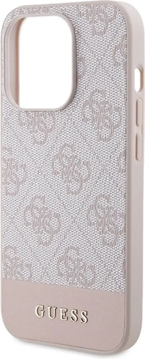 GUESS 4G Stripe Back Case Roze - Apple iPhone 15 Pro - afbeelding 6 van 6