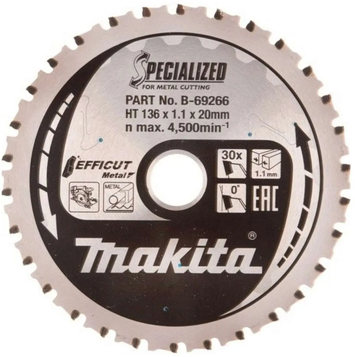 Makita B-69266 Cirkelzaagblad Staal 136mm 30T