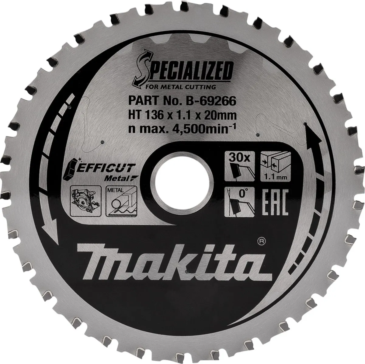 Makita B-69266 Cirkelzaagblad Staal 136mm 30T