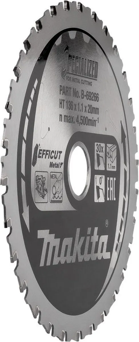 Makita B-69266 Cirkelzaagblad Staal 136mm 30T