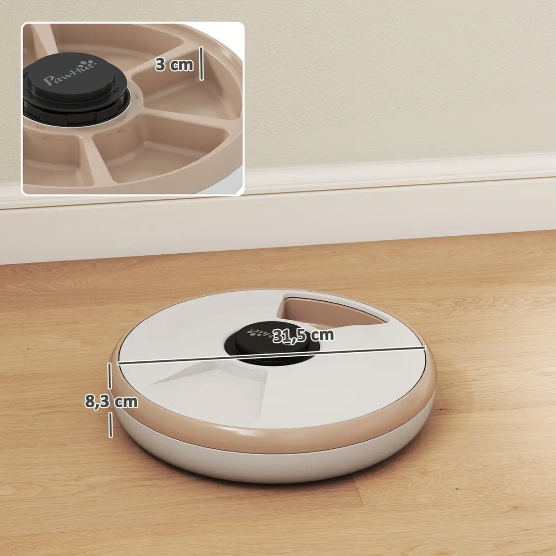 Pawhut Voederbak Huisdieren ABS 31,5x31,5cm - Wit
