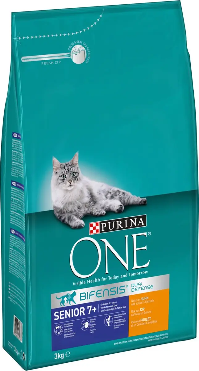 Purina ONE Senior Kattenvoer Droogvoer Kip & Volkoren 3kg
