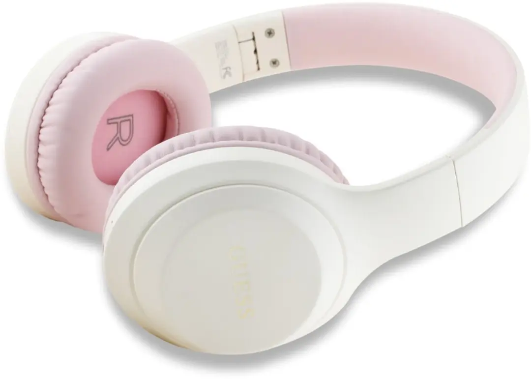 Guess BI-Color Printed Gold Logo Over-Ear Bluetooth Koptelefoon - Roze