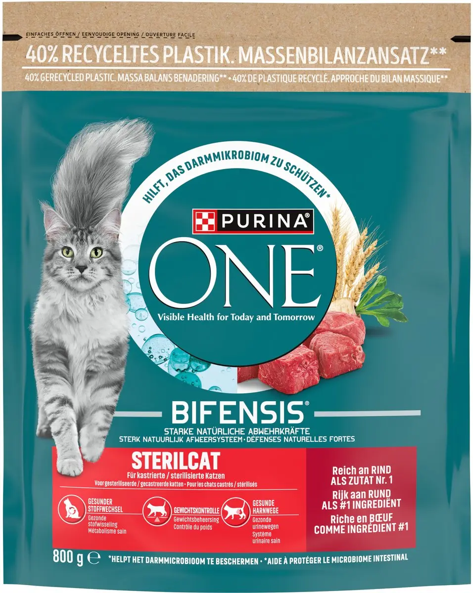 Purina ONE Sterilcat Kattenbrokjes Rund & Tarwe - 4x800g