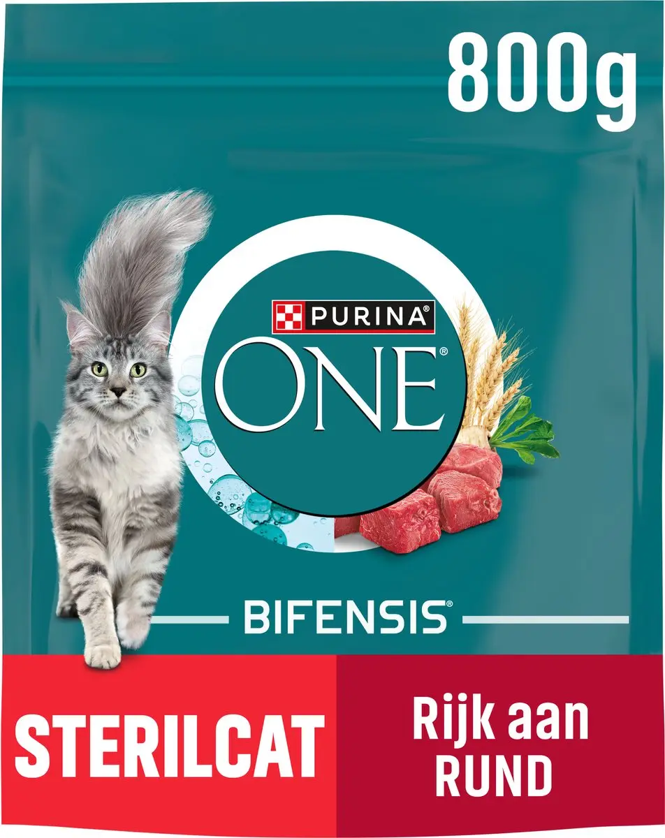 Purina ONE Sterilcat Kattenbrokjes Rund & Tarwe - 4x800g