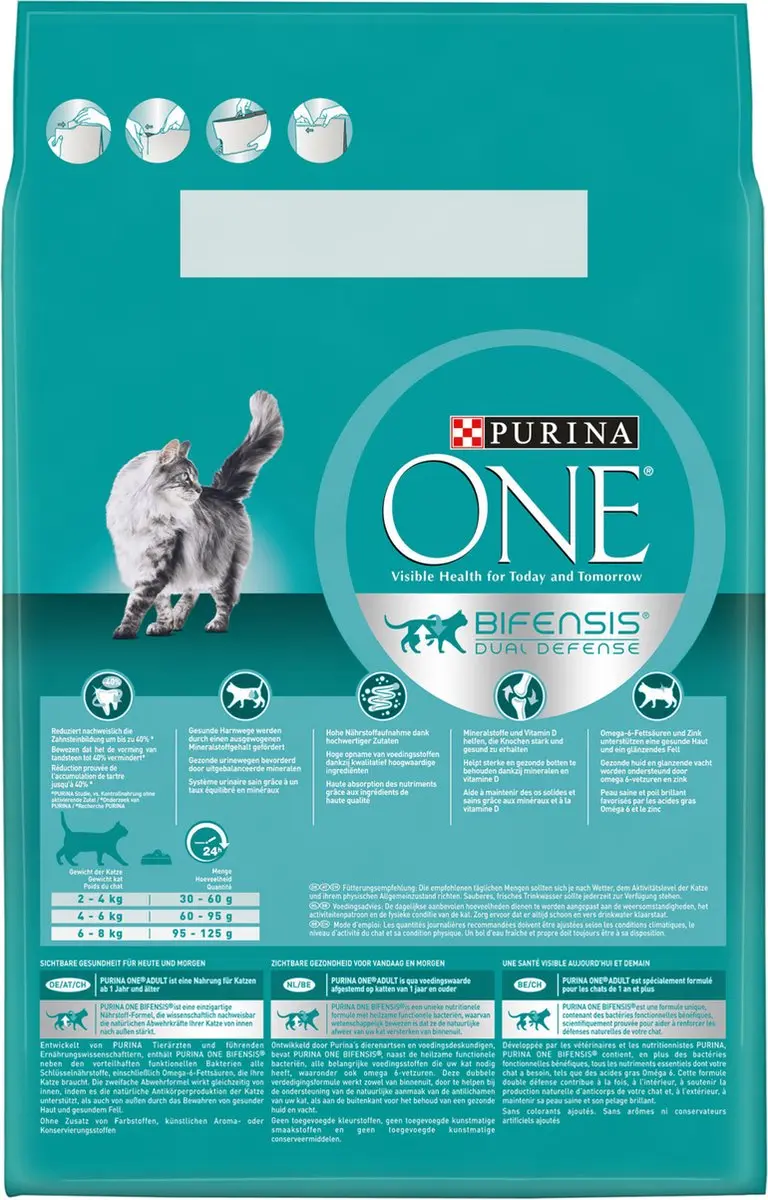 Purina ONE Adult Kattenvoer Droogvoer Zalm & Volkoren 3kg