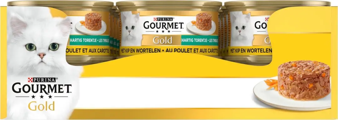 Gourmet Gold Torentje Kip & Wortel Kattenvoer Natvoer - 24 Stuks