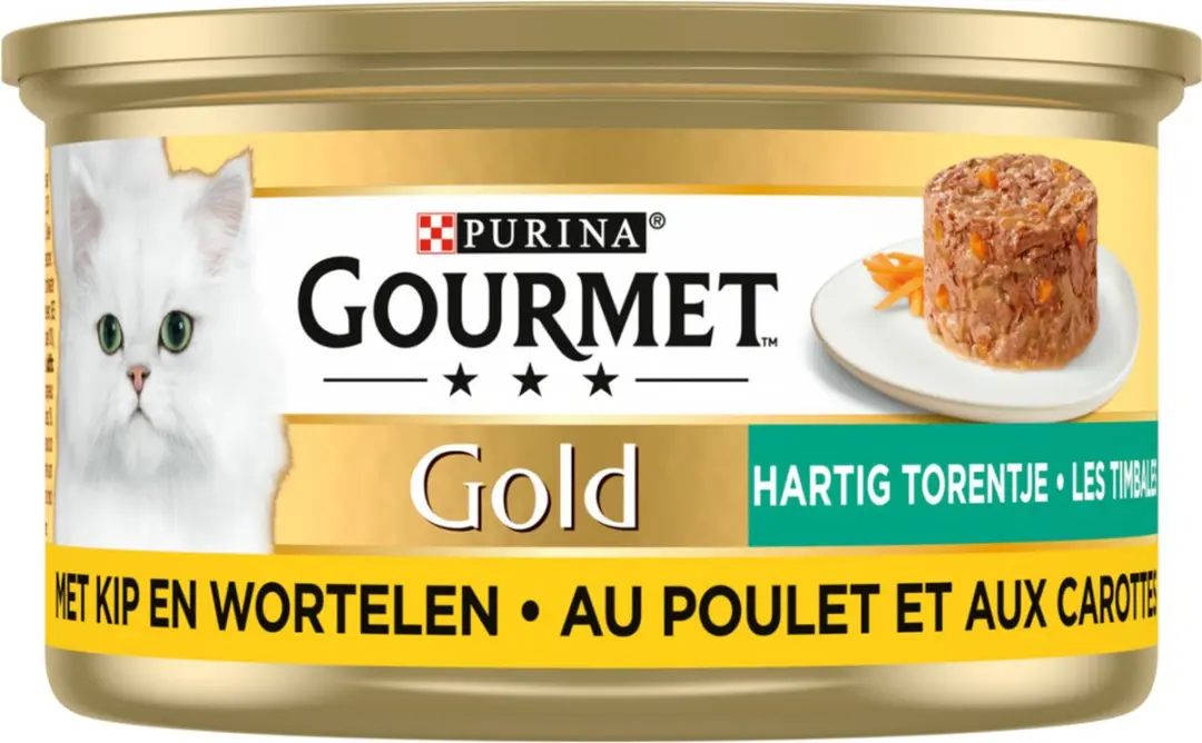 Gourmet Gold Torentje Kip & Wortel Kattenvoer Natvoer - 24 Stuks