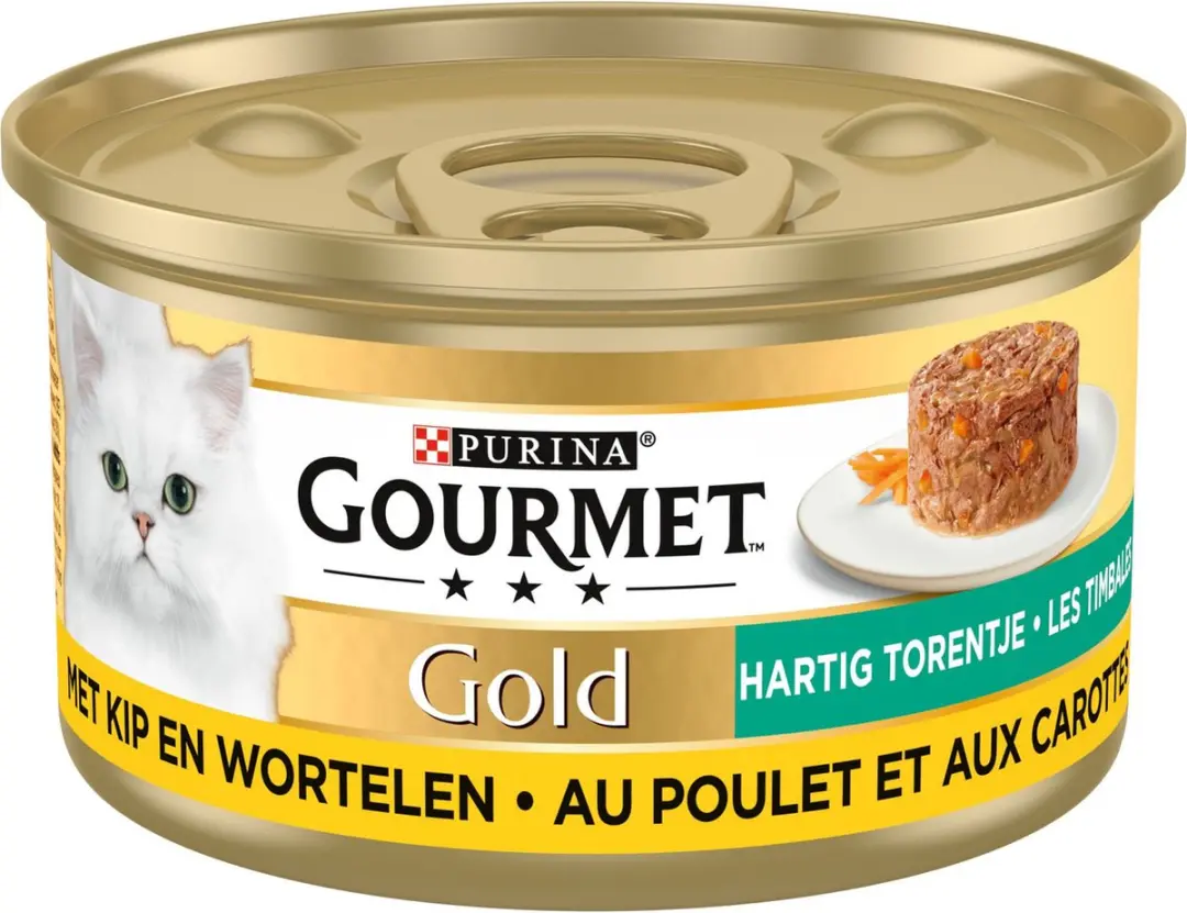 Gourmet Gold Torentje Kip & Wortel Kattenvoer Natvoer - 24 Stuks