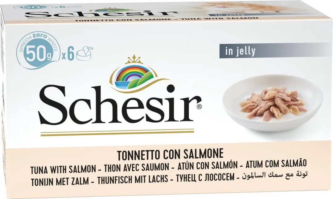 Schesir Kat Blik Tonijn & Zalm 6x50g