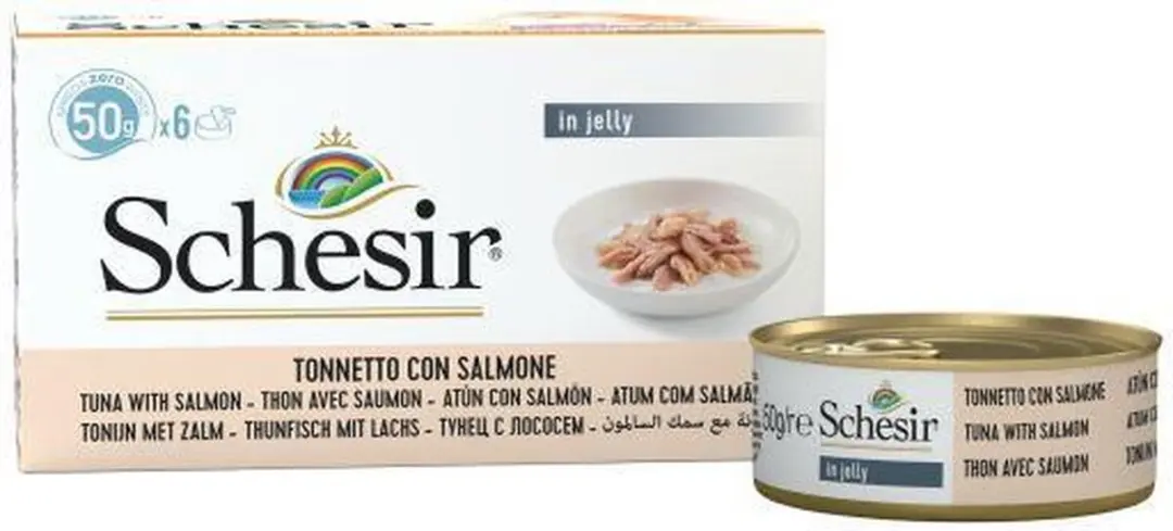 Schesir Kat Blik Tonijn & Zalm 6x50g