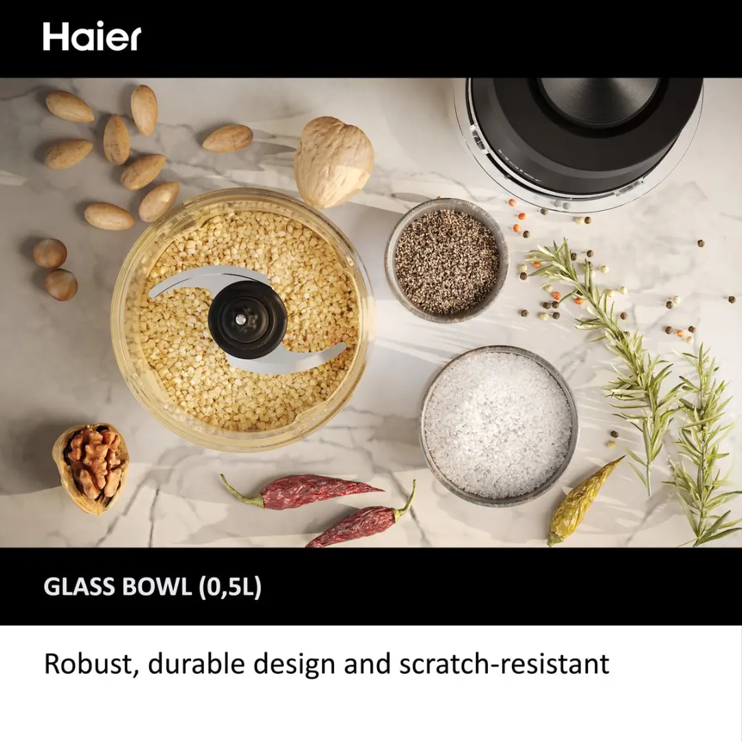 Haier HCH5B1 011 Elektrische Hakmolen 550W - 0,5L - Zwart