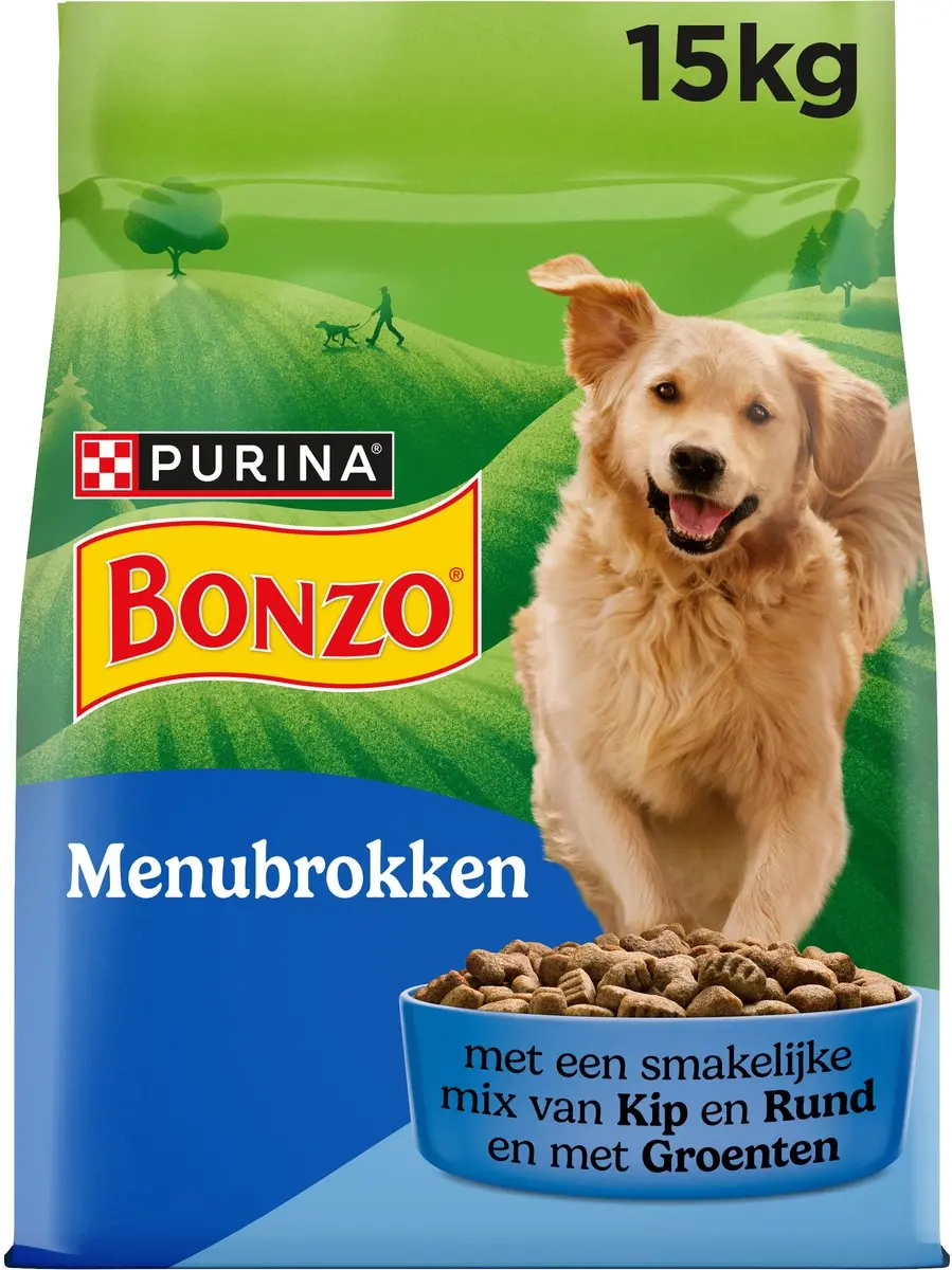 Bonzo Menubrokken Adult Droogvoer Kip & Groenten 15kg