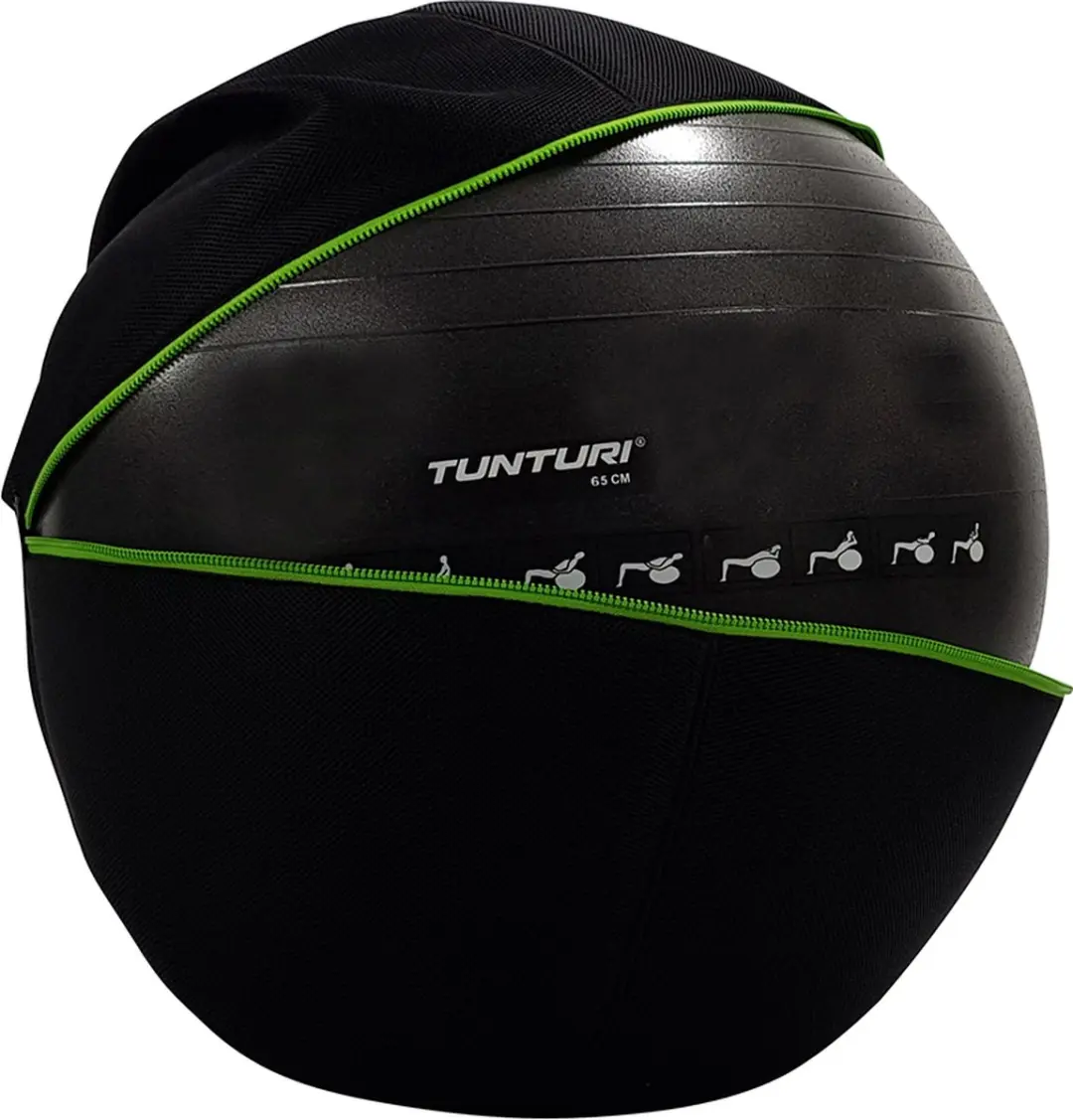 Tunturi Fitnessbalhoes 65cm - Groen/Zwart
