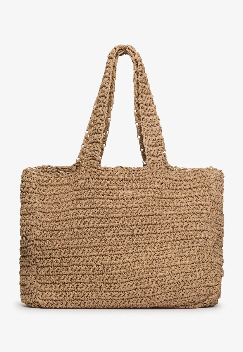 Superdry Gehaakte City Shopper - Natural/Eclipse Navy
