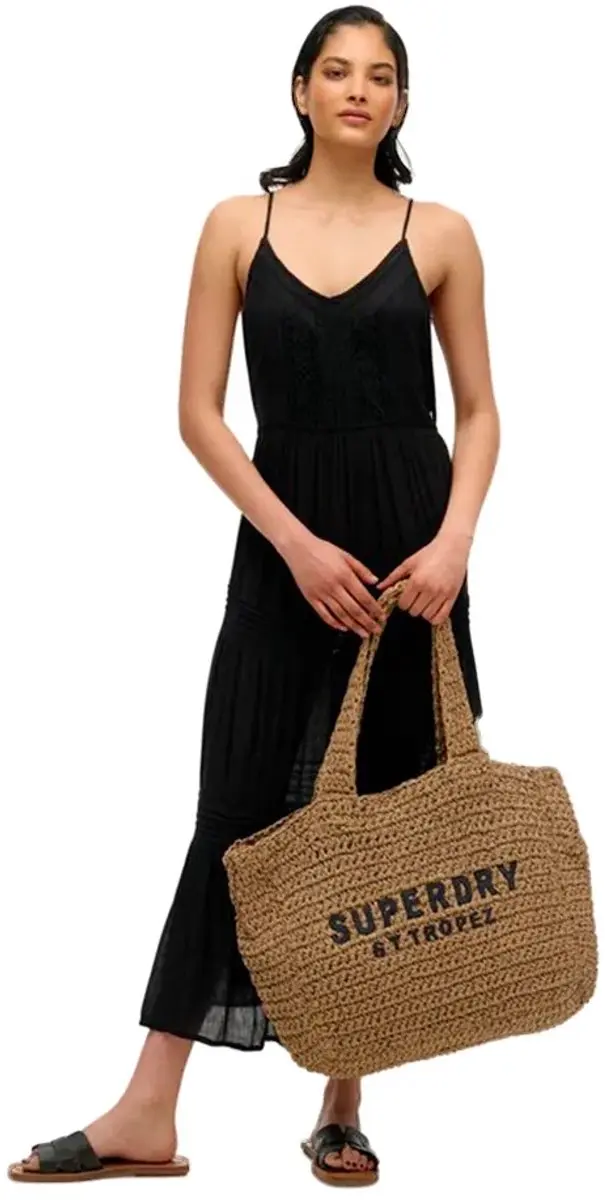 Superdry Gehaakte City Shopper - Natural/Eclipse Navy - afbeelding 6 van 6