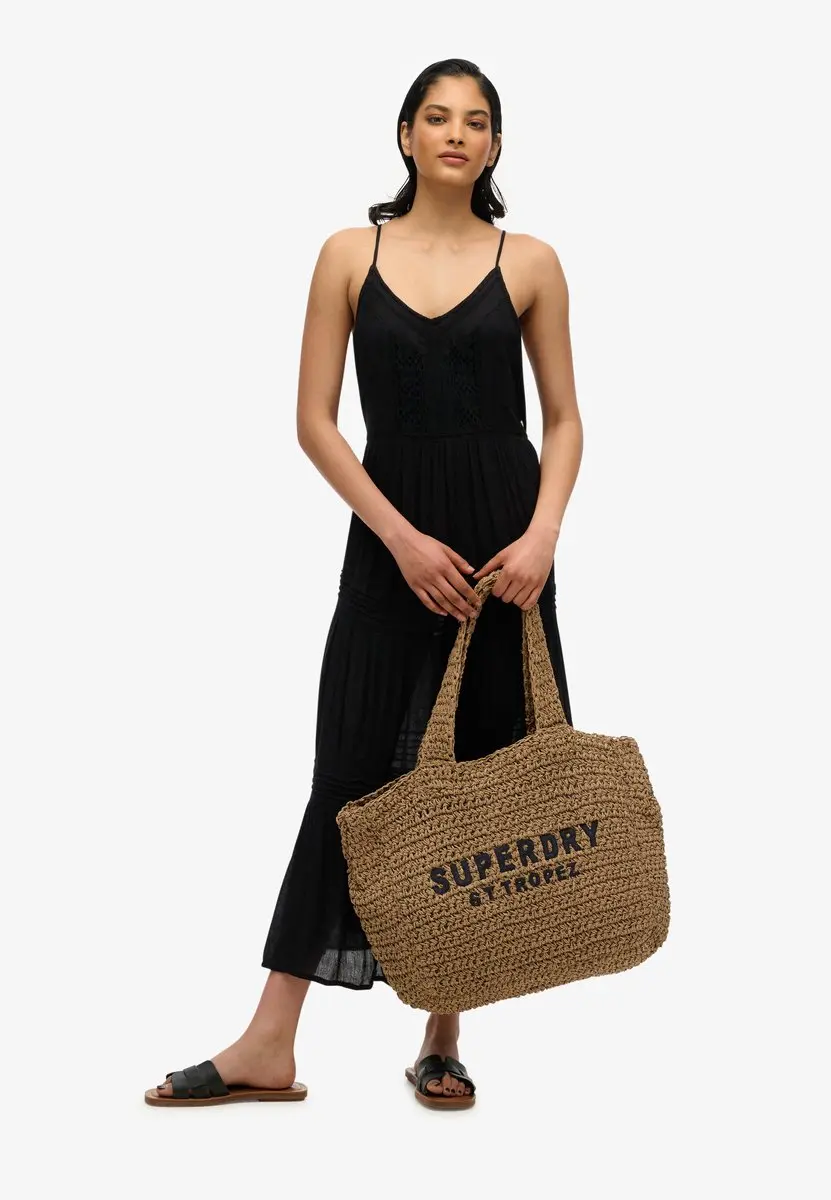 Superdry Gehaakte City Shopper - Natural/Eclipse Navy