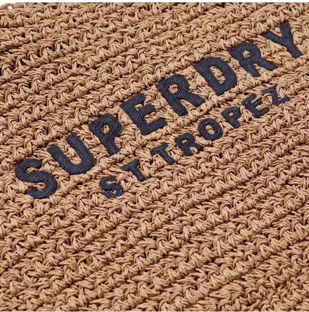 Superdry Gehaakte City Shopper - Natural/Eclipse Navy