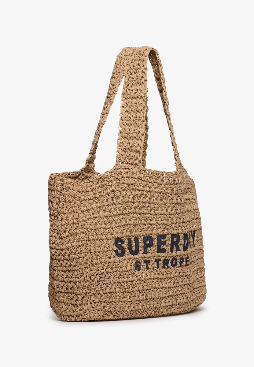 Superdry Gehaakte City Shopper - Natural/Eclipse Navy