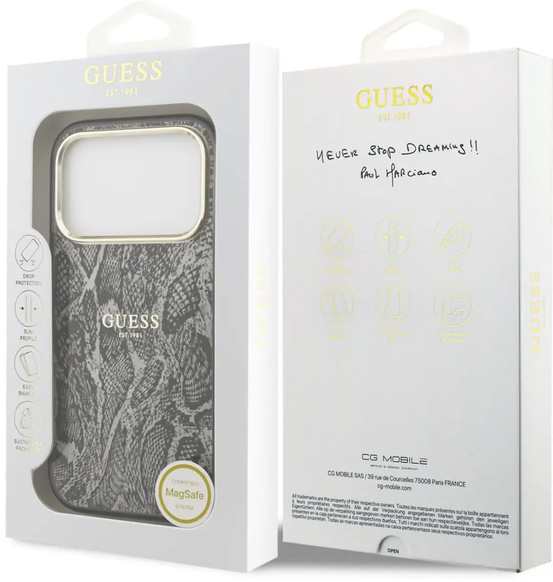 GUESS Back Cover Case iPhone 17 Pro - Zwart Slangenprint - afbeelding 6 van 6
