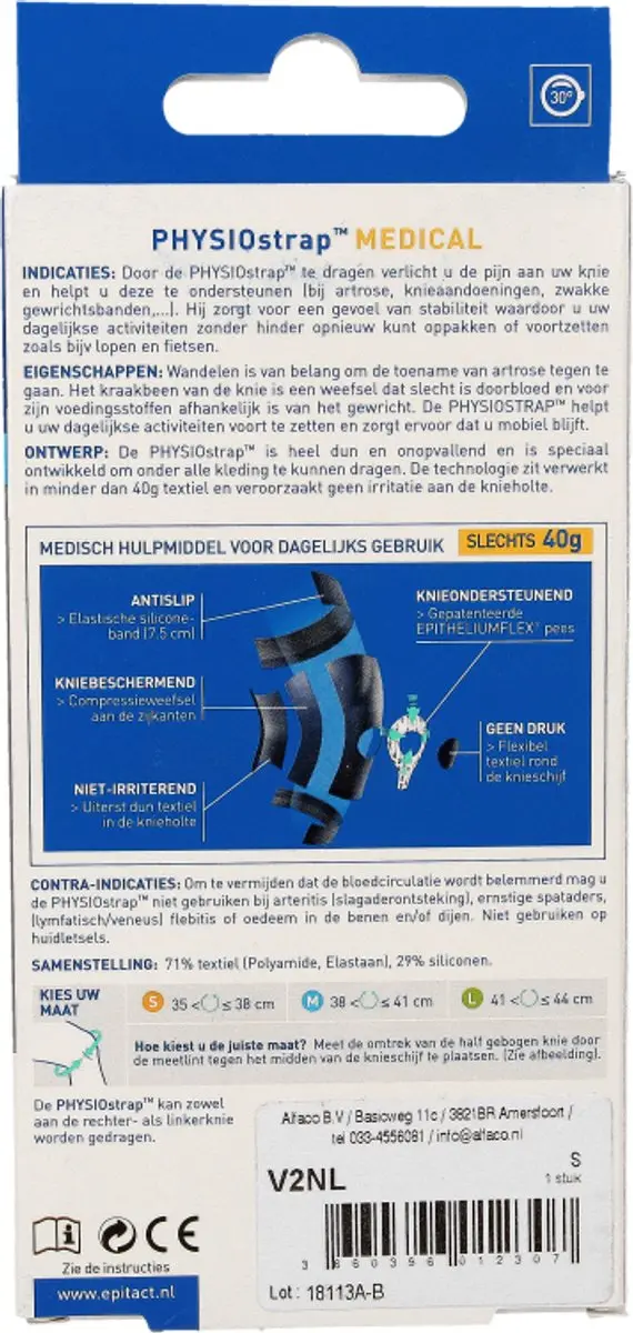 Epitact PhysioStrap Medical Kniebrace Maat S - 35-38cm