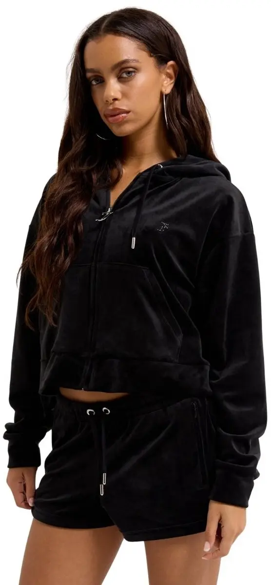 Juicy Couture Iccle Outline Cropped Hoodie - Maat M - Zwart