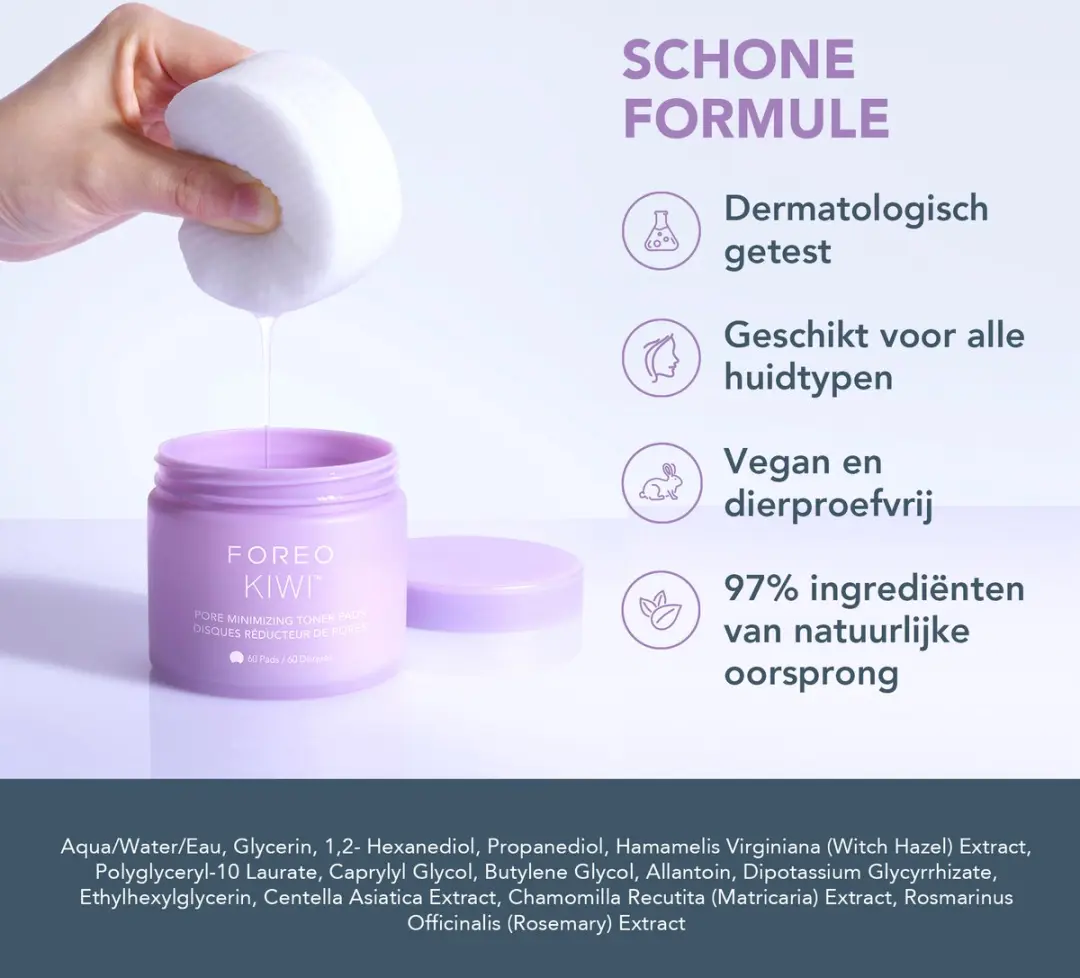 FOREO Kiwi Pore Minimizing Toner Pads - 60 Stuks - afbeelding 6 van 6