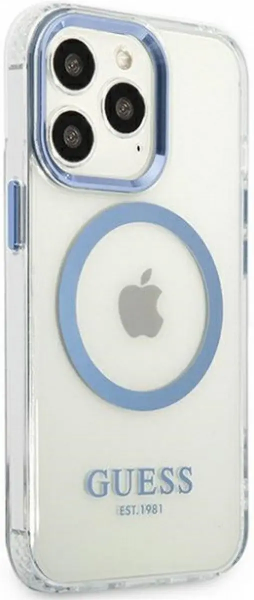 GUESS Translucent Back Case MagSafe - Blauw