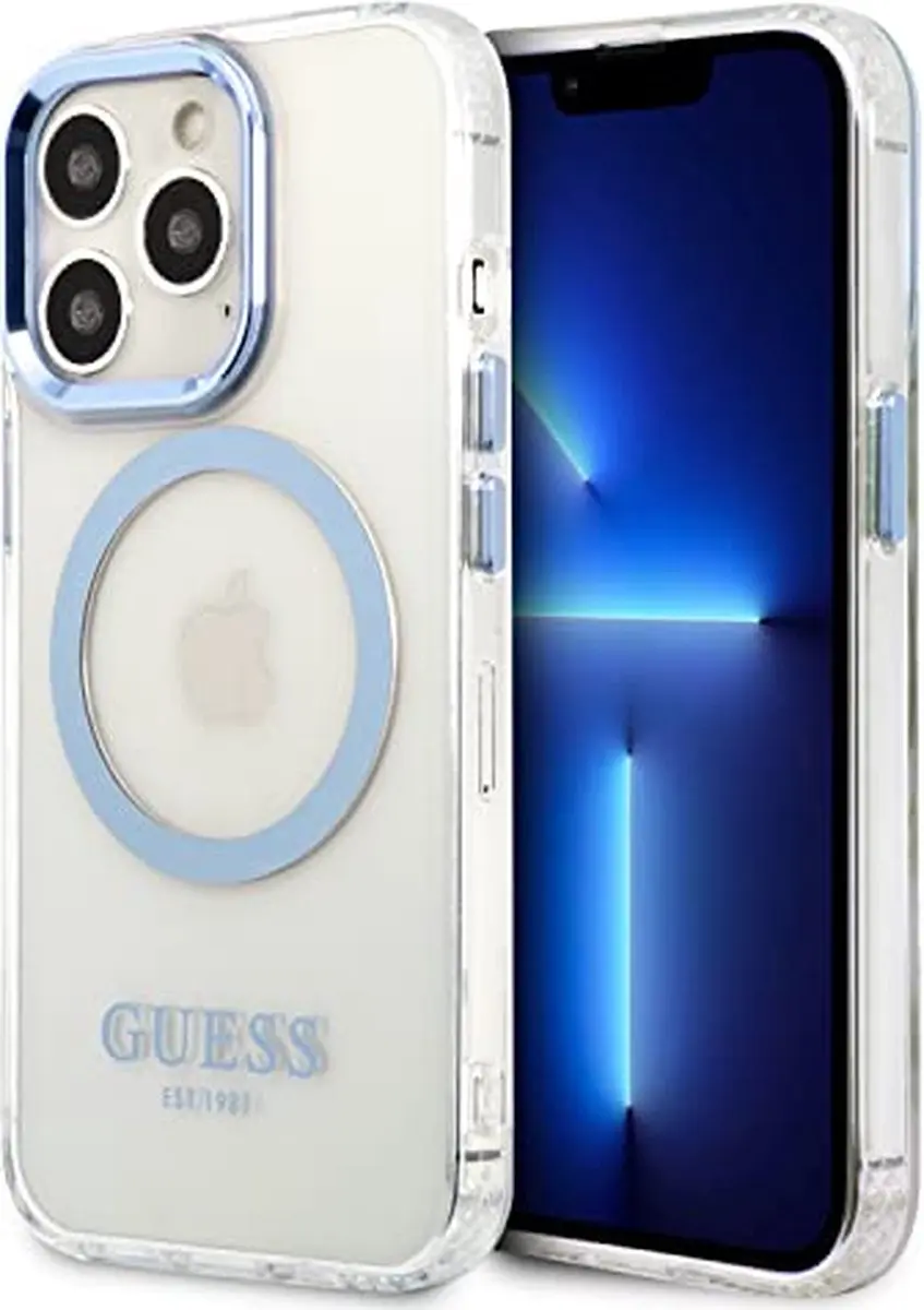 GUESS Translucent Back Case MagSafe - Blauw