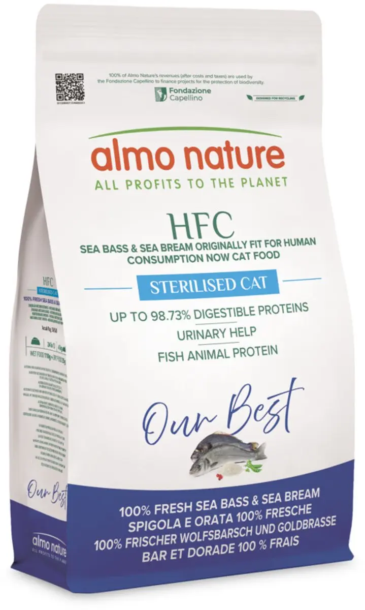 Almo Nature HFC Kattenvoer Droog Adult Zeebaars & Zeebrasem 1,2kg