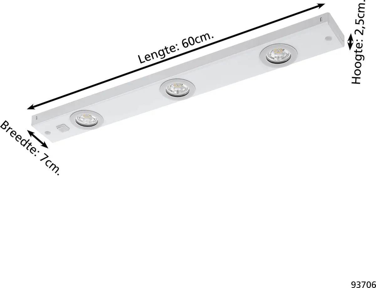 Eglo Kob LED Onderbouwarmatuur 3x2.3W - Wit - afbeelding 6 van 6