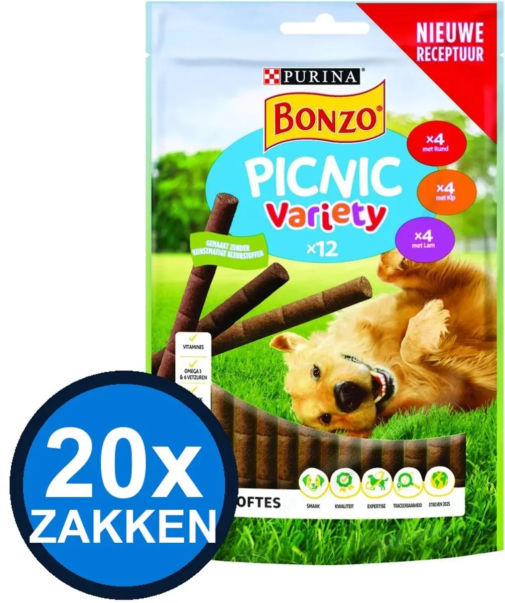 Bonzo Picnic Variety Honden Snacks 20x100g