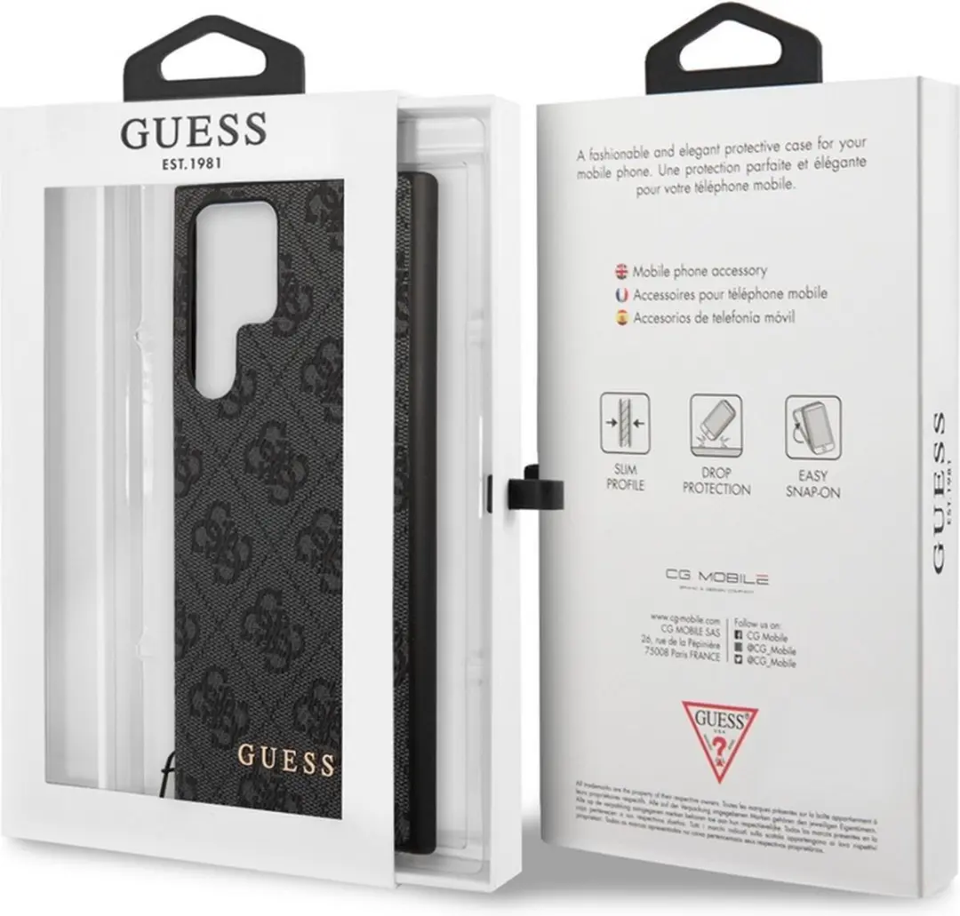 GUESS Charm Hoesje S24 Ultra - Zwart 4G Charms