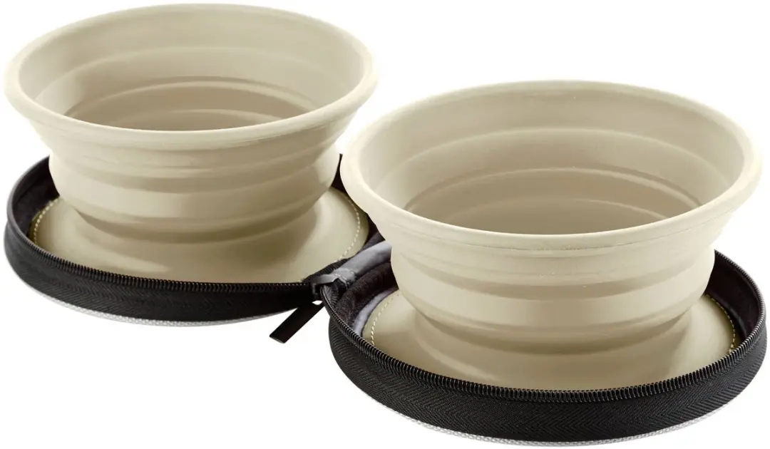 Hunter Travel Bowl Reisvoerbak - 2 Stuks Beige
