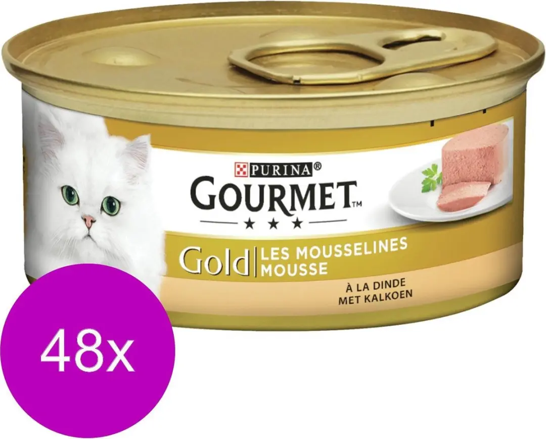 Gourmet Gold Mousse Kalkoen Kattenvoer - 48x85g