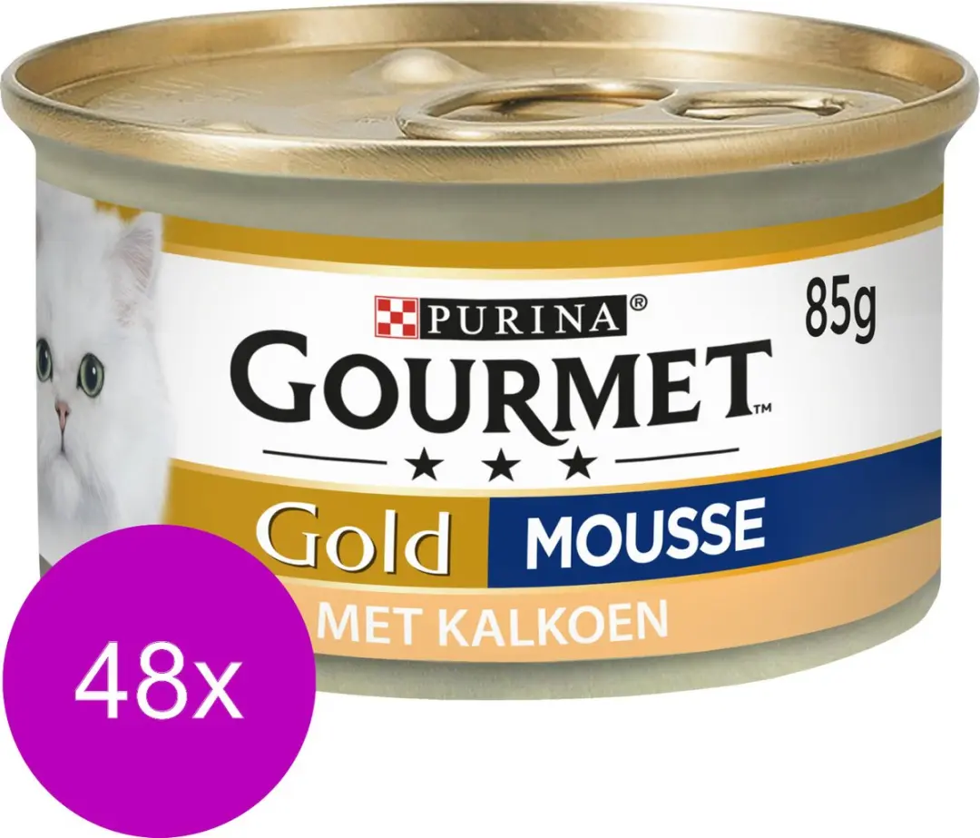 Gourmet Gold Mousse Kalkoen Kattenvoer - 48x85g