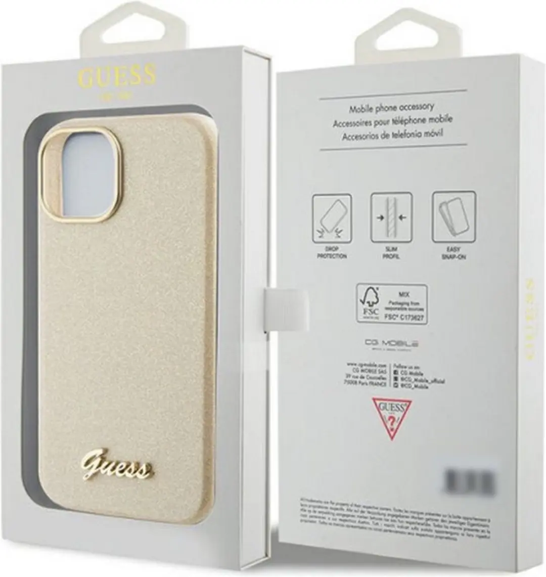 GUESS Glossy Back Case - iPhone 15 - Goud