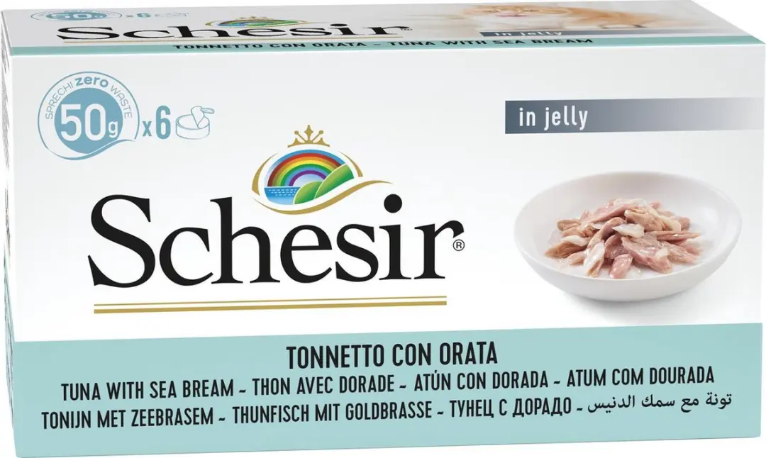 Schesir Kat Tonijn & Zeebaars Blik - 6x50g - afbeelding 6 van 6