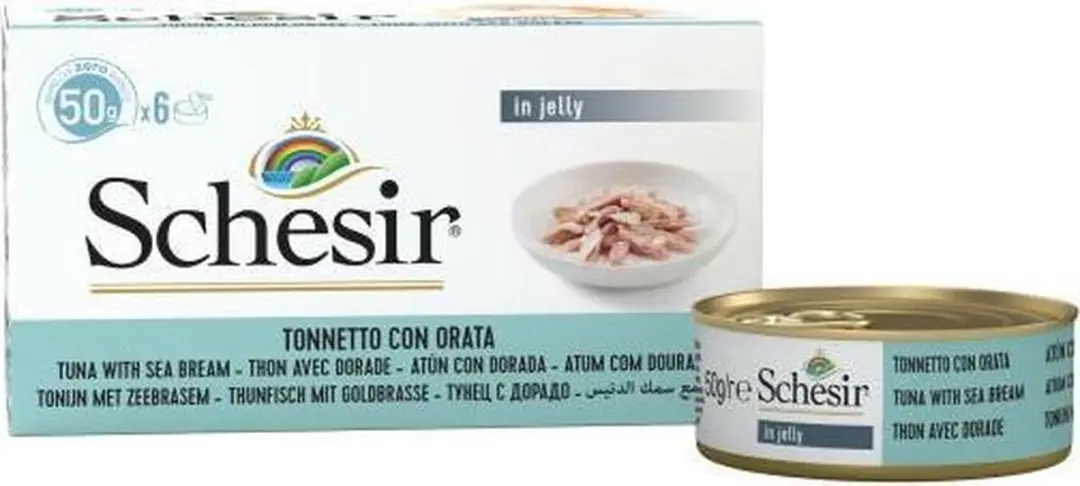 Schesir Kat Tonijn & Zeebaars Blik - 6x50g